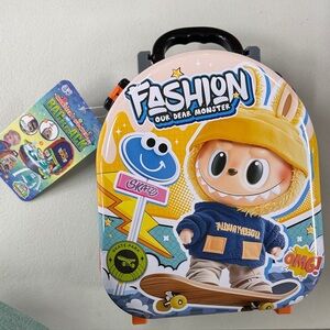 Monster Doctor Rolling Backpack with Labubu-like Figure on Front - 24 Pieces